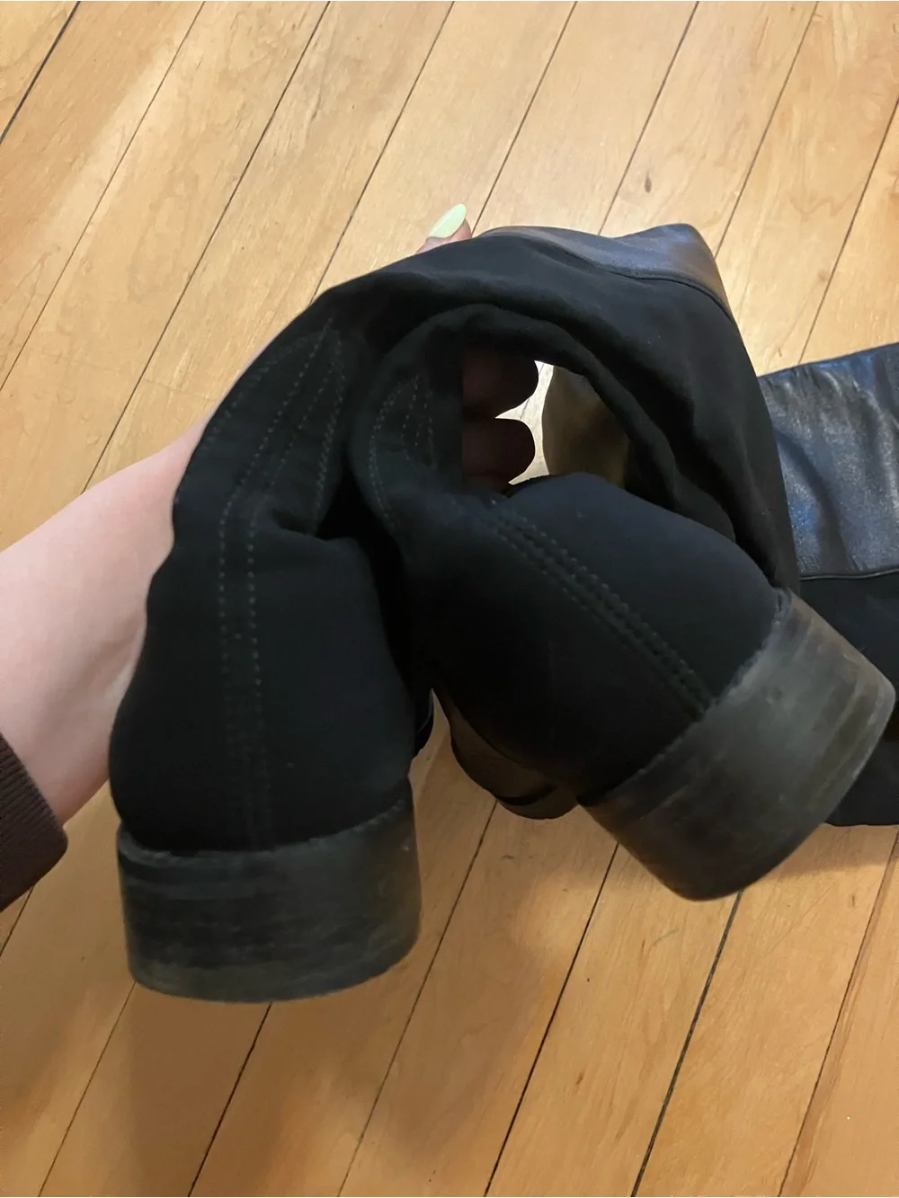 Stuart Weitzman 5050 Suede and Leather Over the Knee Black Riding Boots Size 10